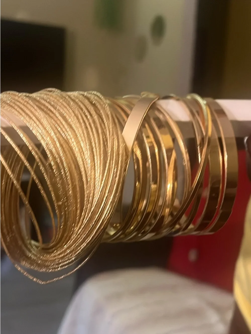 Gold Tone Stackable Women's  bangles